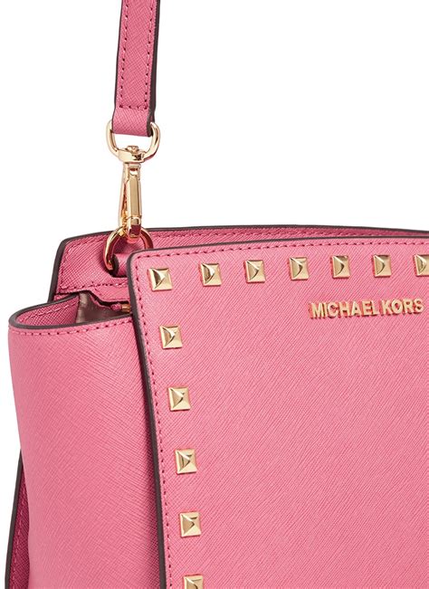 michael kors pink bag studs|michael kors small shoulder bag.